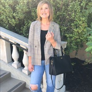 Chicwish Plaid Blazer Size Medium